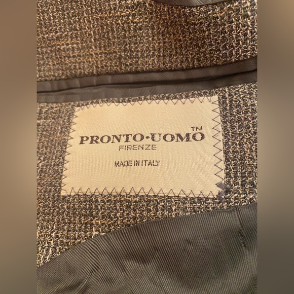 Pronto Uomo Calvino Vitale Men’s Dress Jacket Made in Italy Wool Cotton Size 43 - Picture 8 of 10